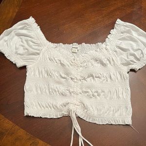 Cropped off the shoulder tee